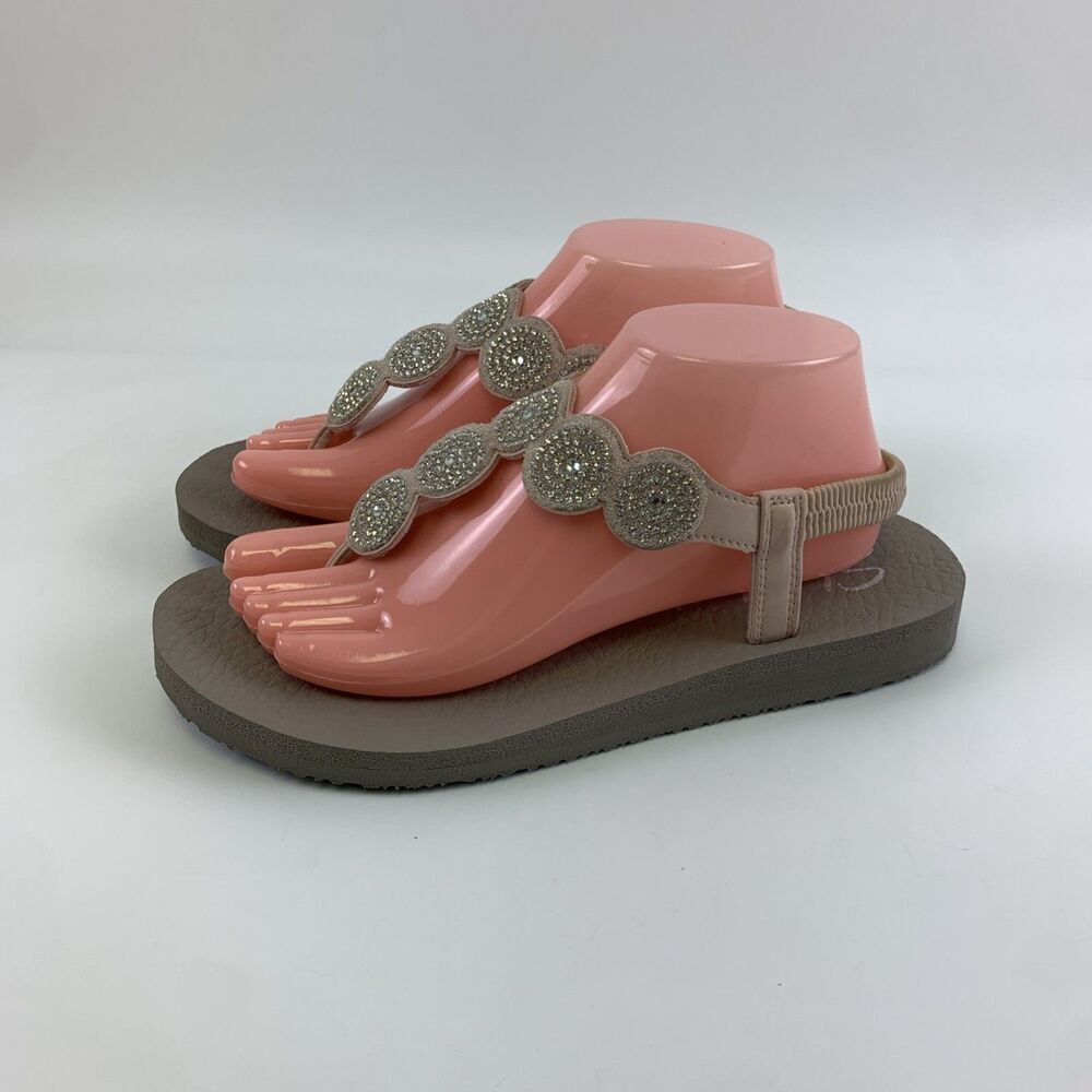 Skechers Meditation Stars Sparkles Sandal Slingback Yoga Foam Light Pink Women 9 - Picture 2 of 11